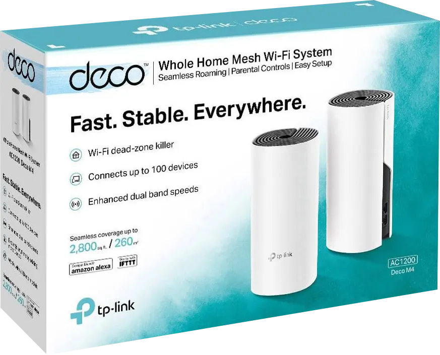 TP-LINK Deco M4 Pack of 2 Mesh network 2.4 GHz, 5 GHz,  AC1200, White