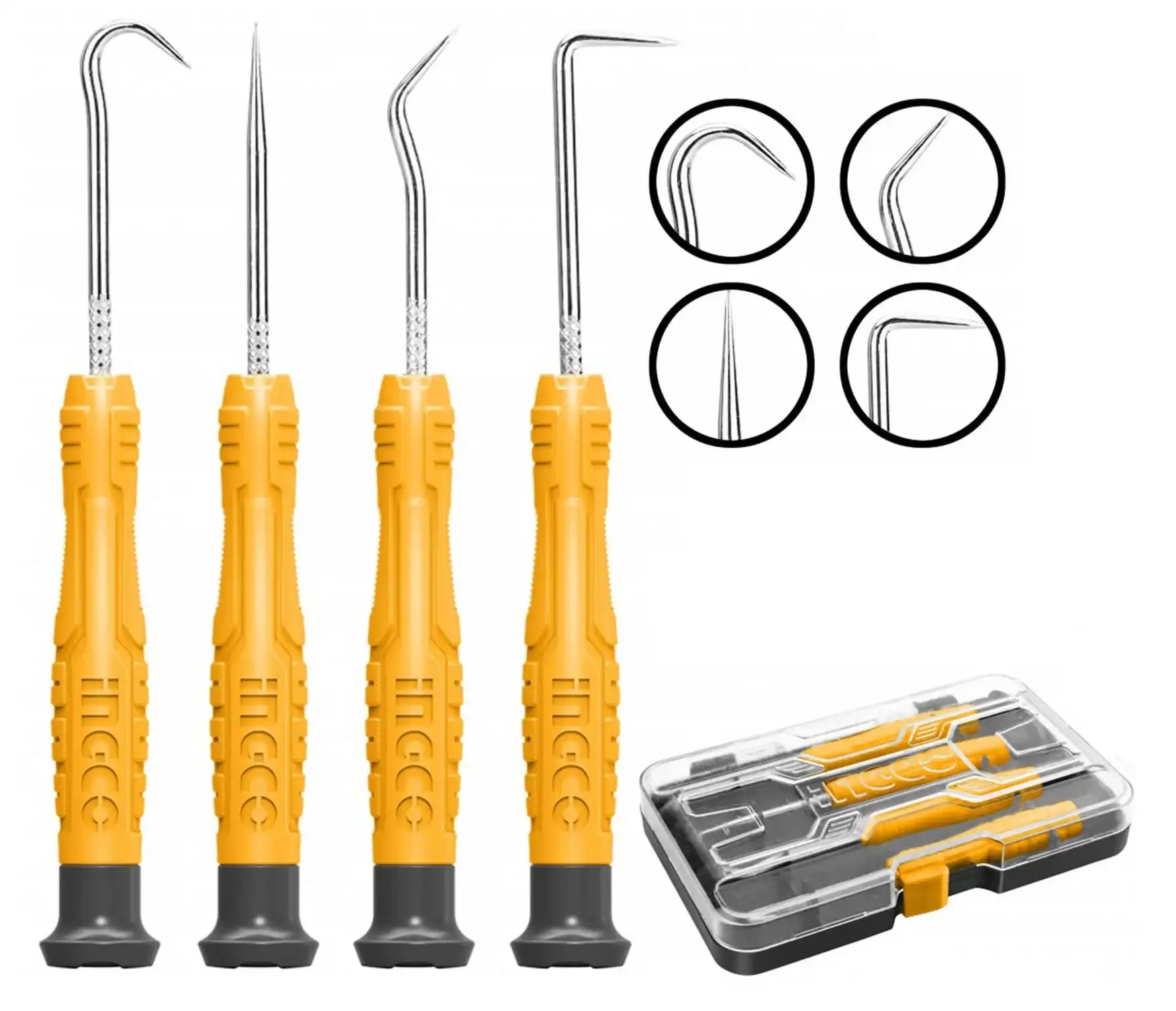 طقم مفكات خطاف إنجكو، 4 قطع، HKPHS0401