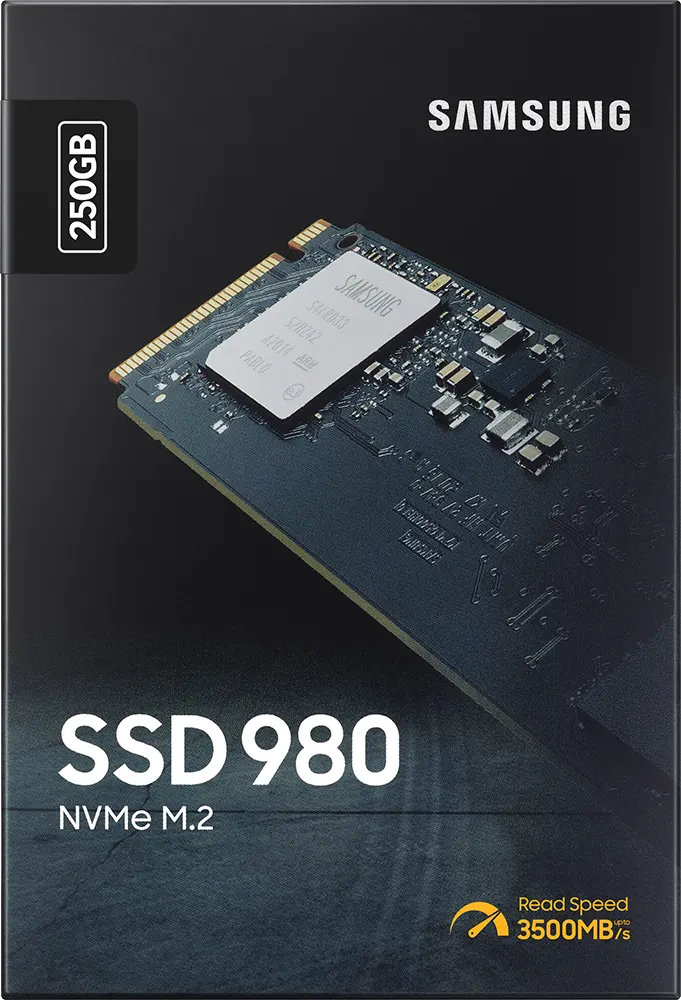 هارد ديسك داخلي SSD ، NVMe® M.2 ،  سامسونج 980، لأجهزة الكمبيوتر ، سعة 250 جيجابايت، أسود، MZ-V8V250