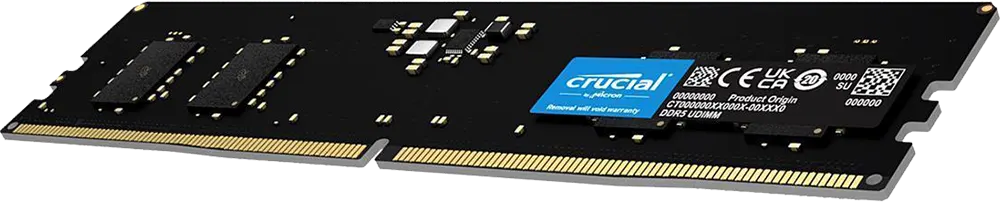 Desktop RAM Crucial, 8GB RAM, DDR5, Speed 4800GHZ, Black, CT8G48C40U5