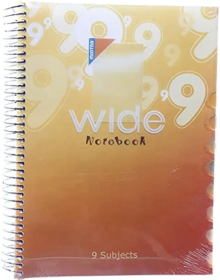 Mintra A4 Wide 9 Notebook, 216 Sheets, 9 Dividers, Multi Color