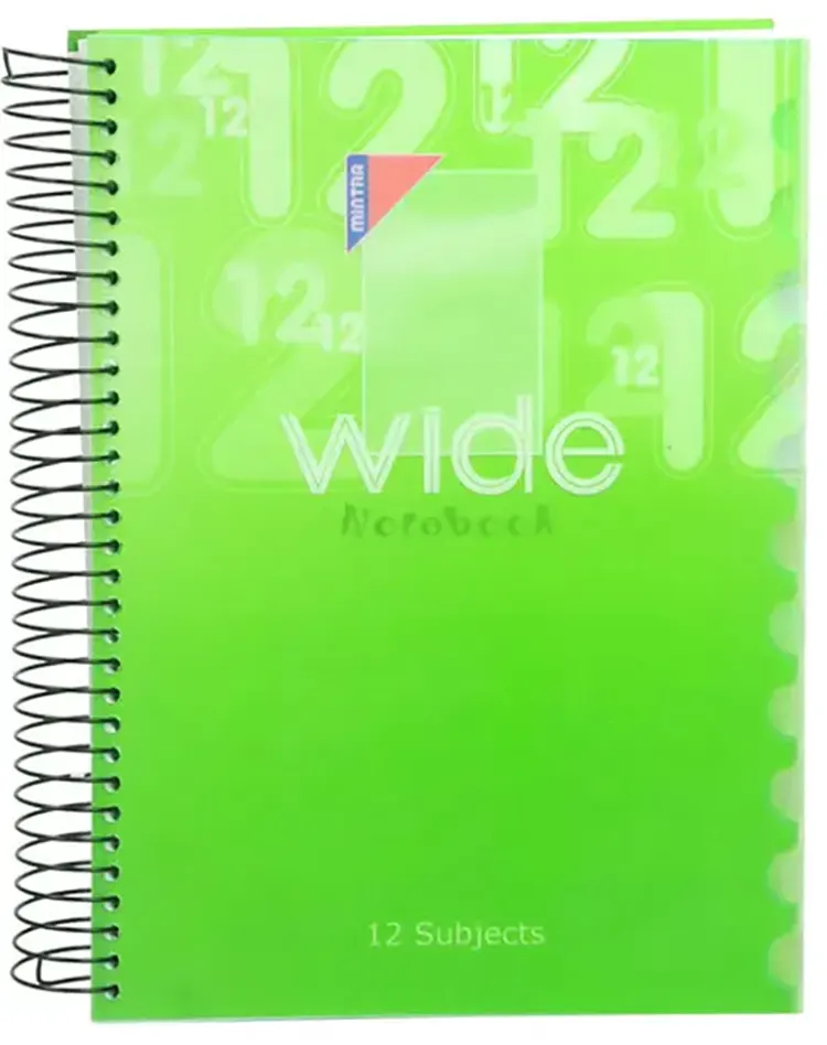 Mintra Sleek Notebook A4 12 Wide, 288 Sheets, 12 Dividers, Multi Color