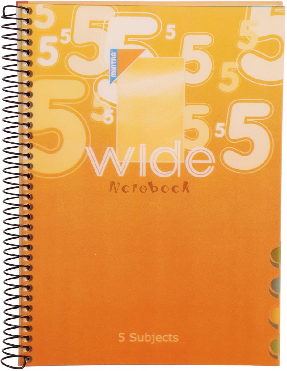 Mintra A4 Spiral Notebook Wide 5, 120 Sheets, 5 Dividers, Multi Color