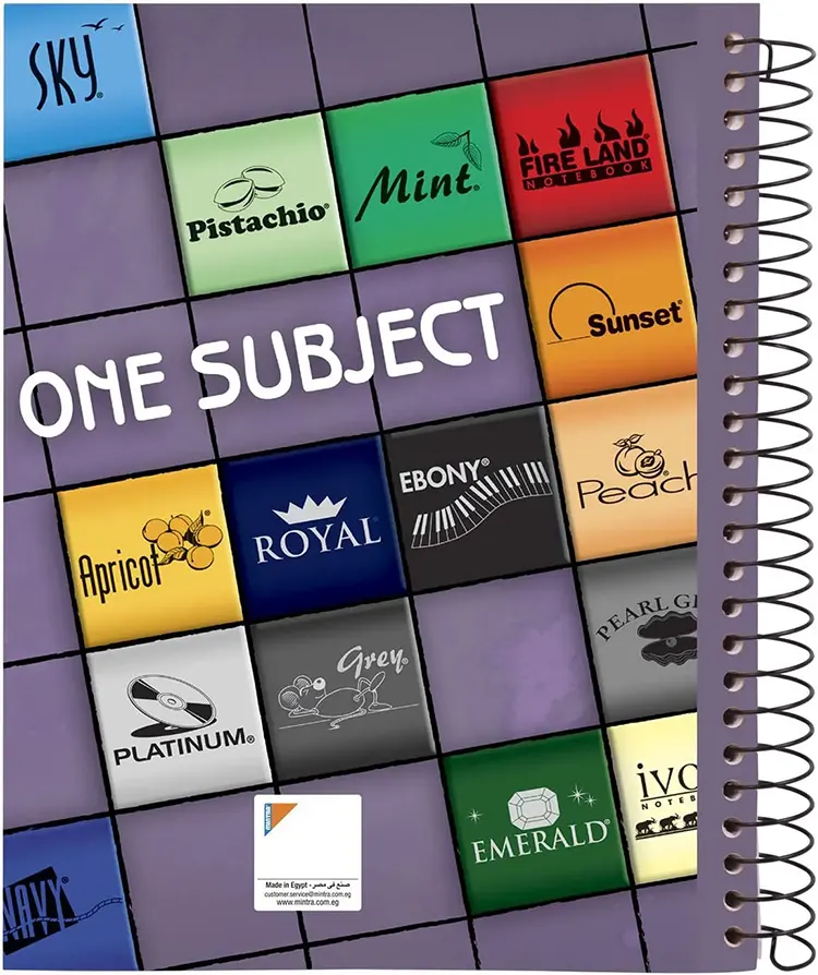 Mintra A4 Spiral One Subject Notebook, 144 Sheets, Assorted Color