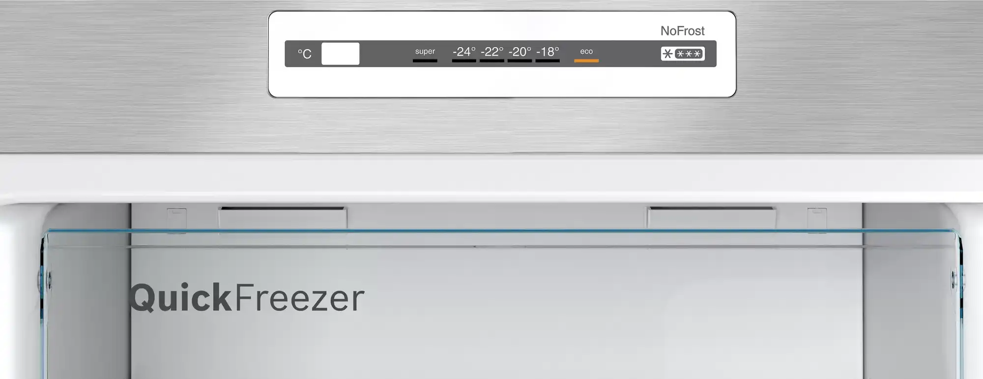Bosch Refrigerator, No Frost, 285 Liters, 2 Doors, Inox Silver, KDN30N12E8