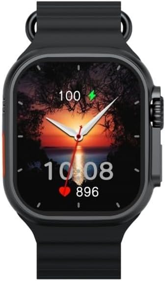 W&O X9 Ultra Smart Watch, 2.2 inch screen, water resistant, 270 mAh battery, Black, X9 ULTRA