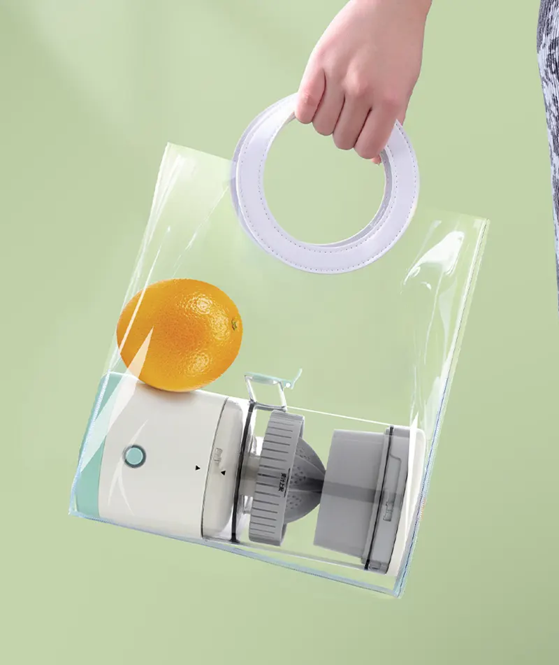 عصارة برتقال كهربائية محمولة متعددة الوظائف قابلة للشحن عبر شاحن USB - أبيض