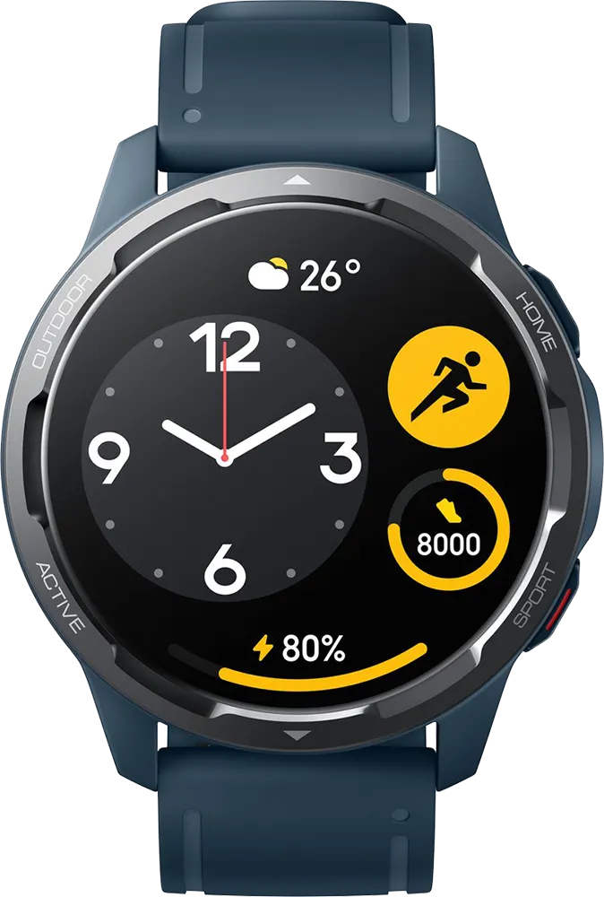 ساعة شاوميS1 أكتيف الذكية، شاشة اموليد 1.43 بوصة ، سوار سيليكون، مقاومة للماء ، أزرق