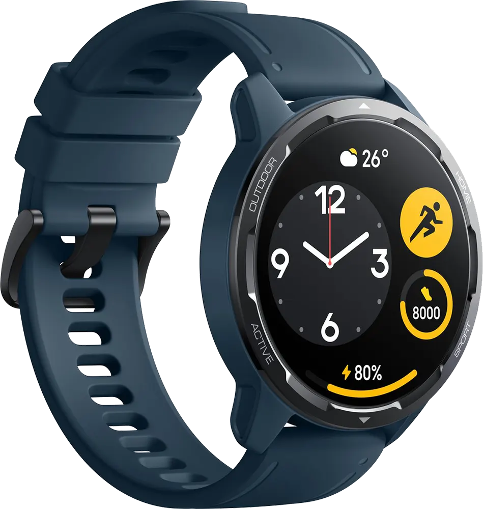 ساعة شاوميS1 أكتيف الذكية، شاشة اموليد 1.43 بوصة ، سوار سيليكون، مقاومة للماء ، أزرق
