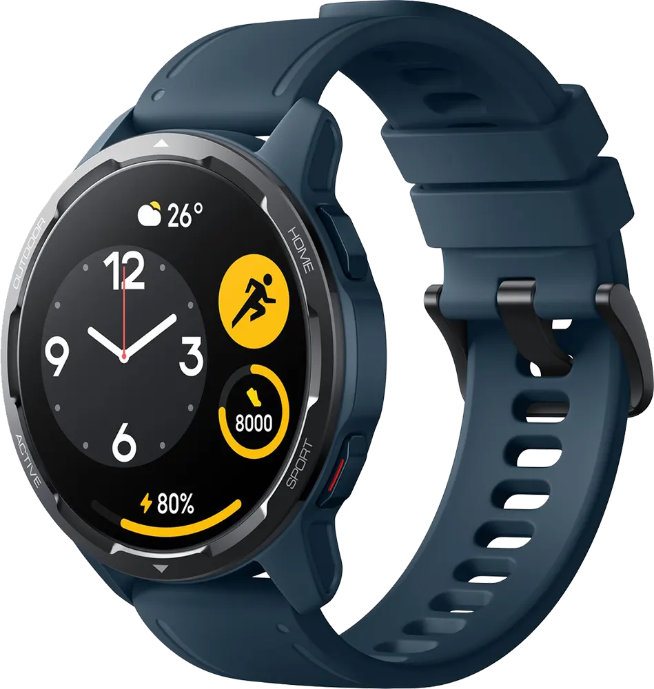 ساعة شاوميS1 أكتيف الذكية، شاشة اموليد 1.43 بوصة ، سوار سيليكون، مقاومة للماء ، أزرق