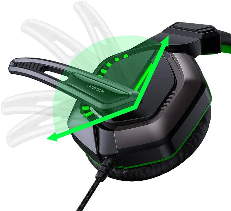 Joyroom JR-HG1 Gaming Headset, Microphone, HD Sound, USB Connectivity, Black x Green
