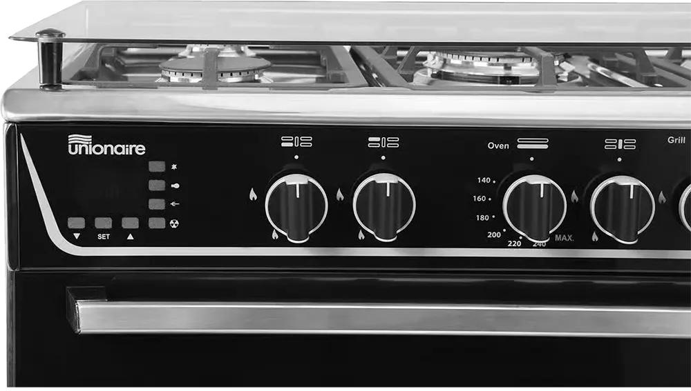 Unionaire i-Steel Smart Cooker, 90 x 60 cm, 5 Burners, Digital Touch Screen, Black, C69SS-GC-511-0FTSO-2W-AL