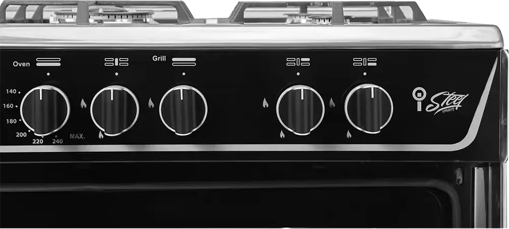 Unionaire i-Steel Smart Cooker, 90 x 60 cm, 5 Burners, Digital Touch Screen, Black, C69SS-GC-511-0FTSO-2W-AL