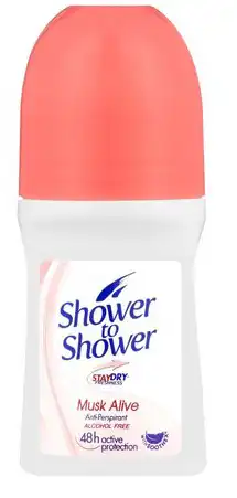مزيل عرق رول اون مسك  من شاور تو شاور للنساء 50 مل