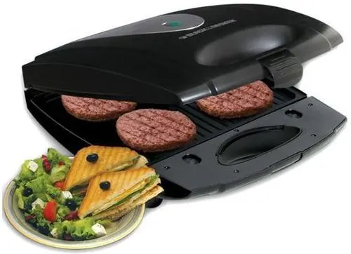 Black & Decker Sandwich Maker, 4 Slices, 1400 Watt, Black, TS4080