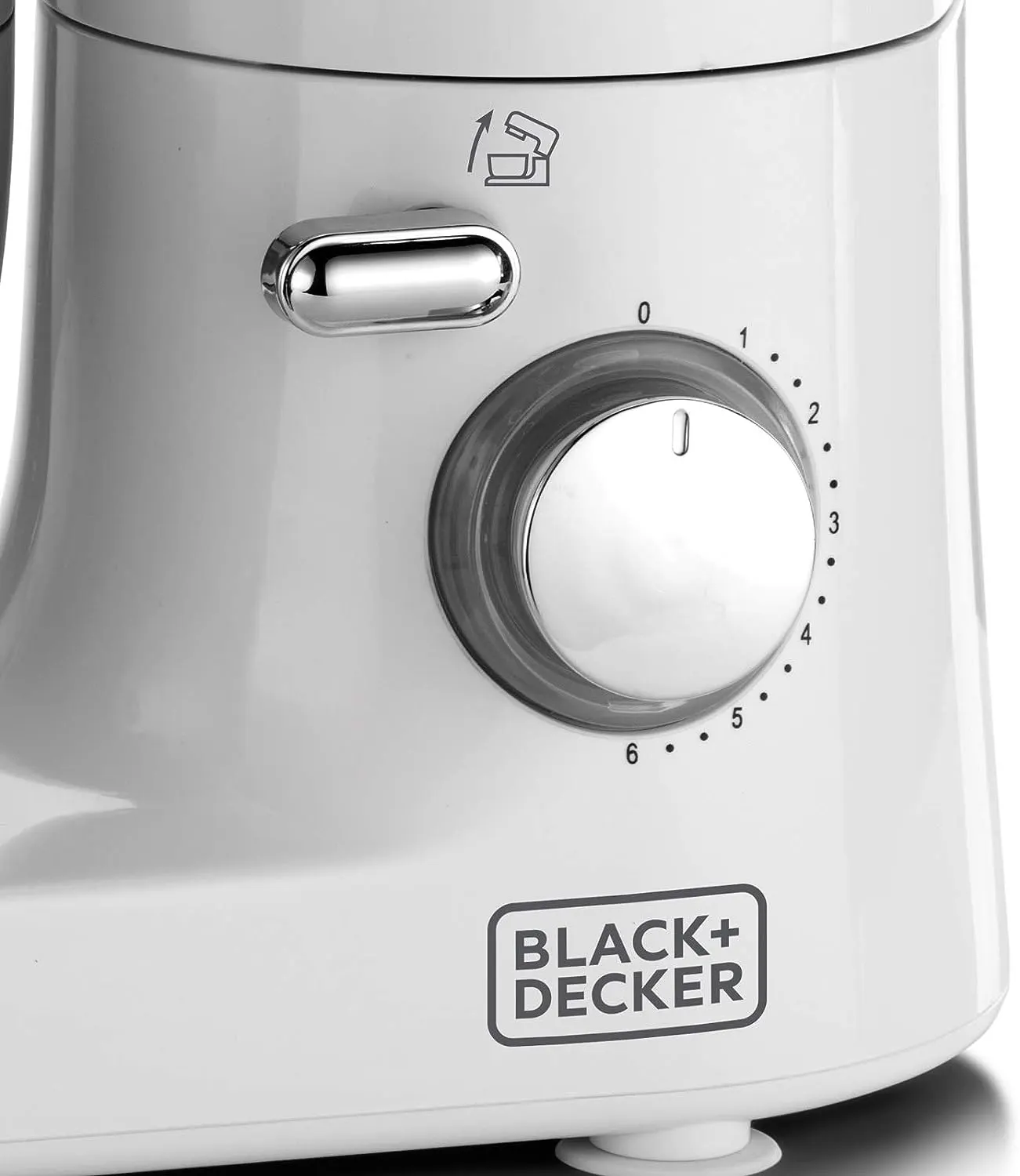 Black & Decker Stand Mixer 1000 Watt, 4 Liters, White x Silver, SM1000