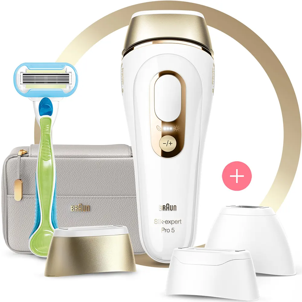 Braun Silk-Expert Pro 5 Laser Hair Removal Machine, 400000 Flashes, 2 Heads, White, PL5257