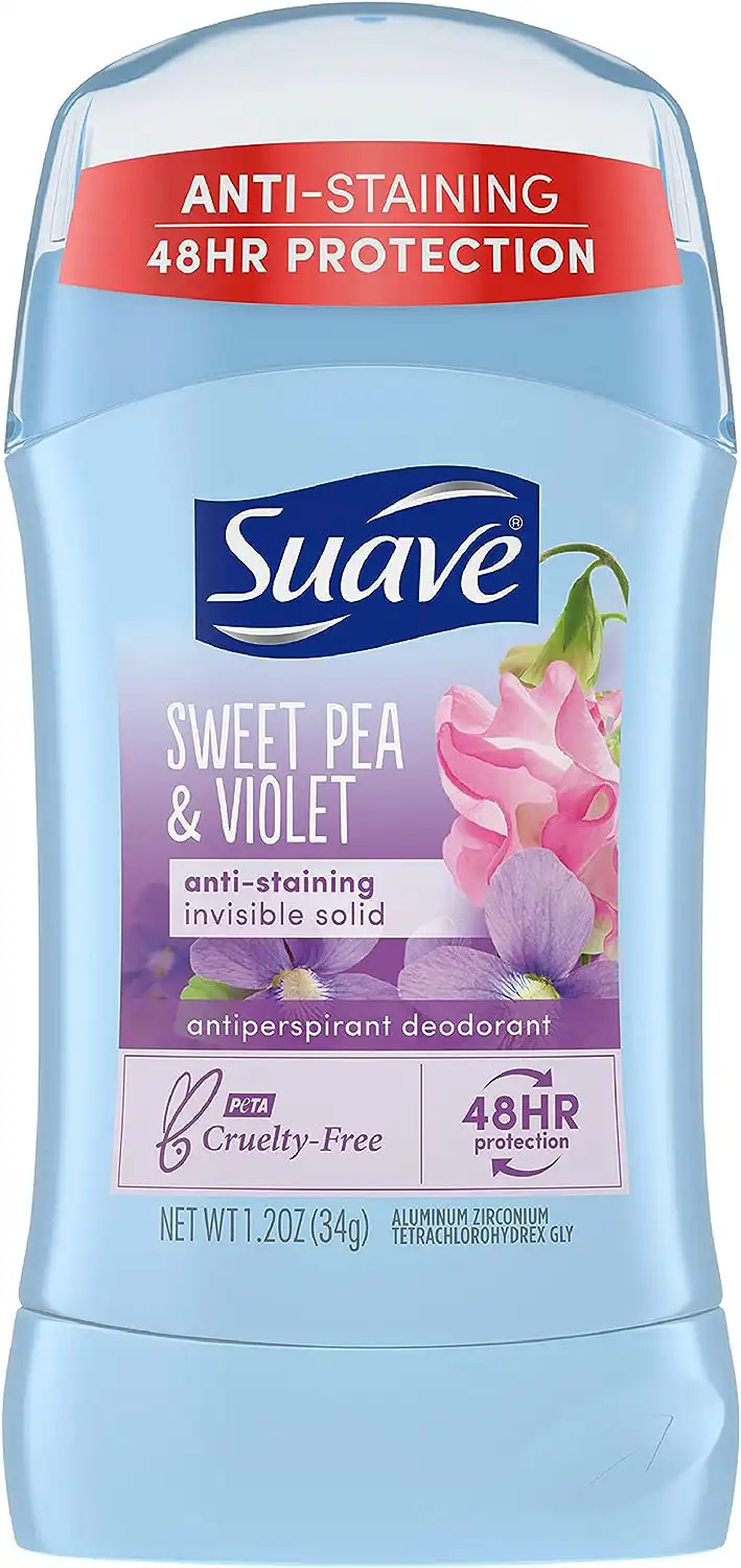 Suave Deodorant for Women, Sweet Pea & Violet, Roll-On, Stick, 34 g