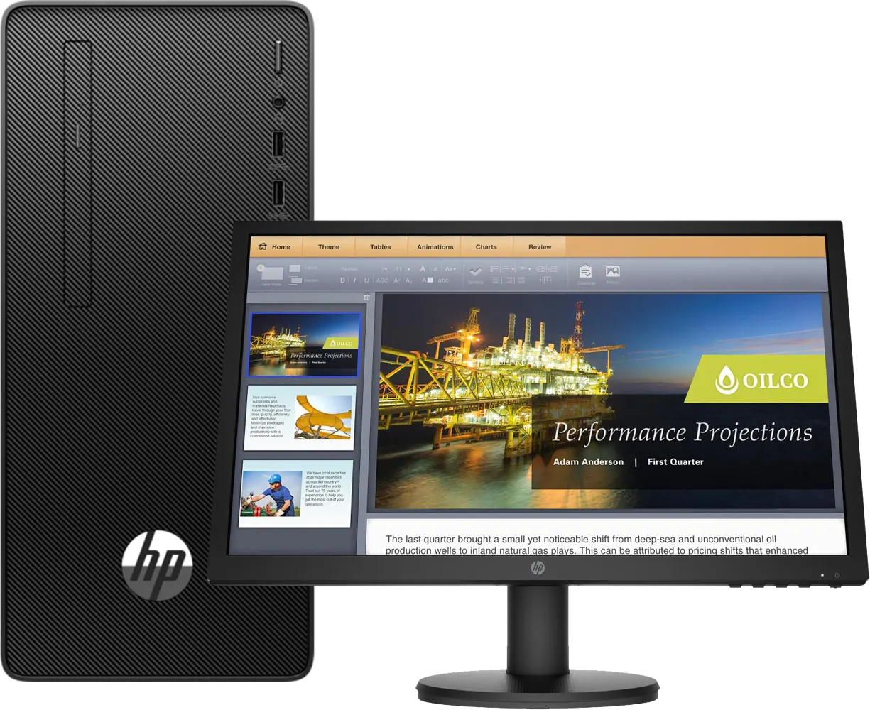 كمبيوترمكتبي اتش بي 290 جي 4 معالج إنتل كور I5-10500 ، رامات 4 جيجابايت، هارد ديسك 1 تيرابايت HDD ، كارت شاشة مدمج إنتل اتش دي جرافيكس 630 + شاشة كومبيوتر ليد اتش بي  20.7 بوصة