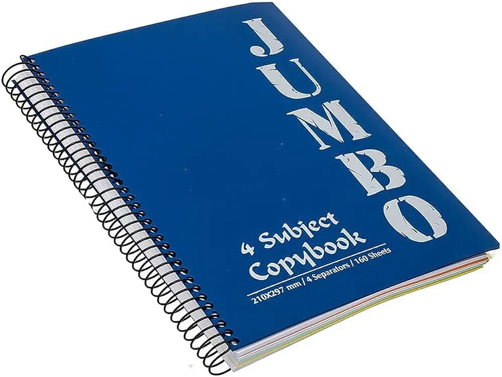 Mintra A4 Jumbo Spiral Notebook, 160 Sheets, 4 Dividers, Multi Color