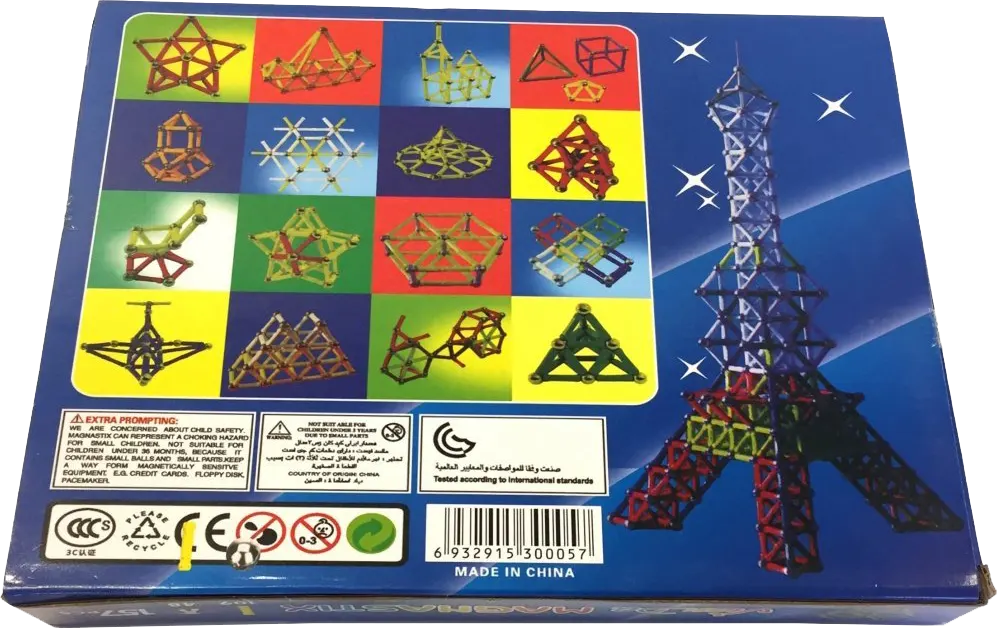 Magnastix Magnetic Construction Building Blocks, 157 Pcs, 2030