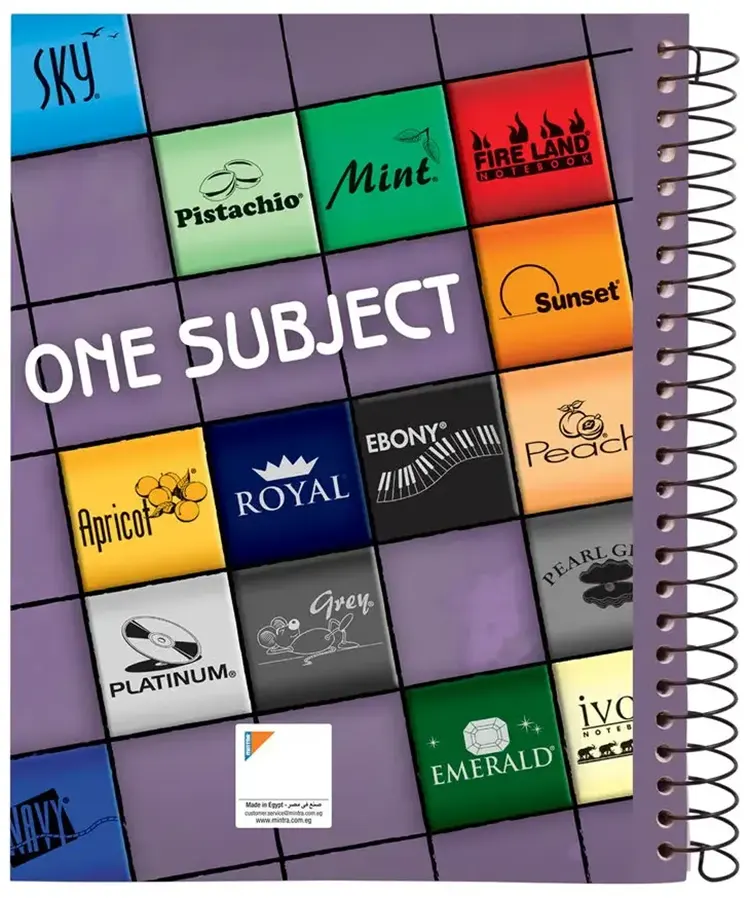 Mintra A4 One-Subject Spiral Notebook, 96 Sheets, Assorted Color