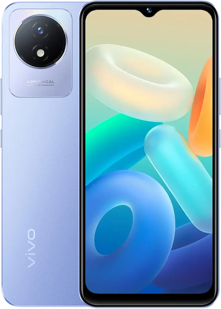 VIVO Y02 Dual SIM Mobile, 32GB Memory, 3GB RAM, 4G LTE, Orchid Blue