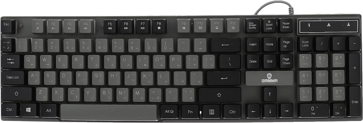 Gamma gaming keyboard, wired, black x grey, K505