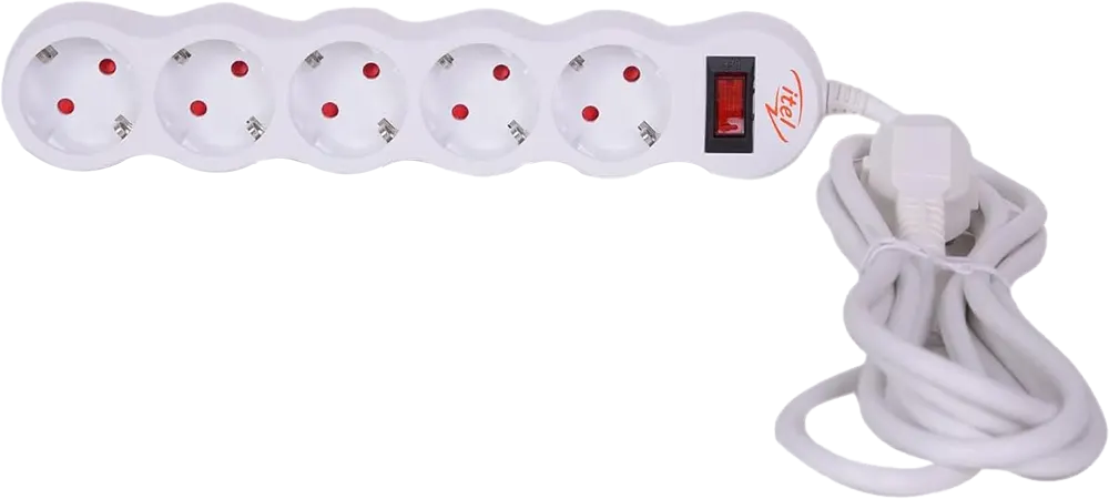 مشترك كهرباء ماجيك، 5 منافذ، 3680 وات، 250 فولت، 16 أمبير، أبيض، ISG-2531