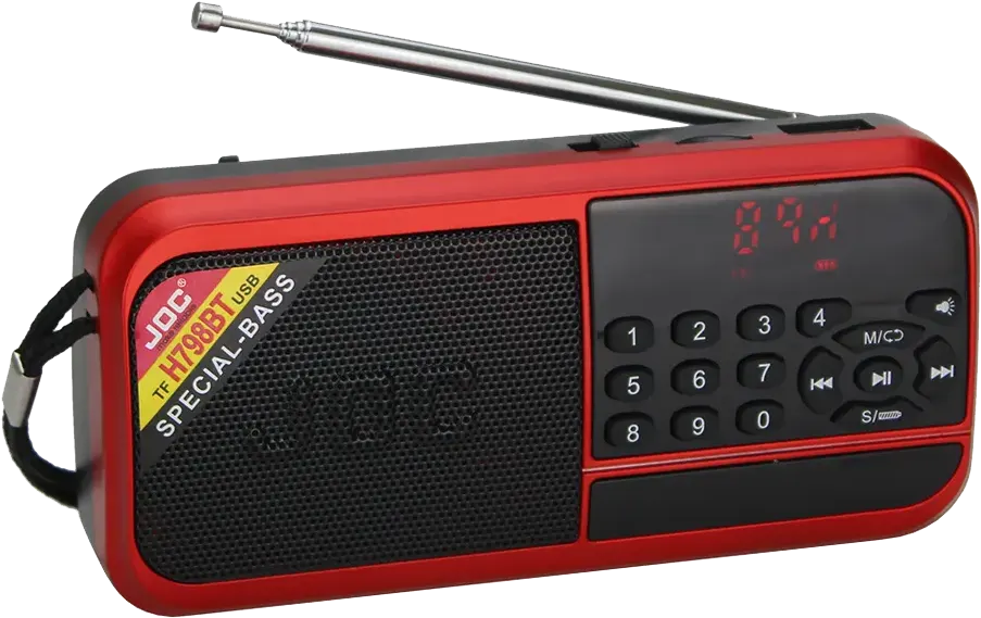 راديو محمول جوك للجيب ، إف إم، بلوتوث، تـدعم USB، أحمر ، H798BT