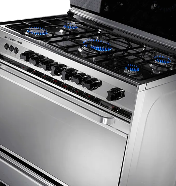 Universal Classic Cooker, 60x90 cm, 5 Burners, Fan, Silver, Stainless Steel, UF.ST 8905