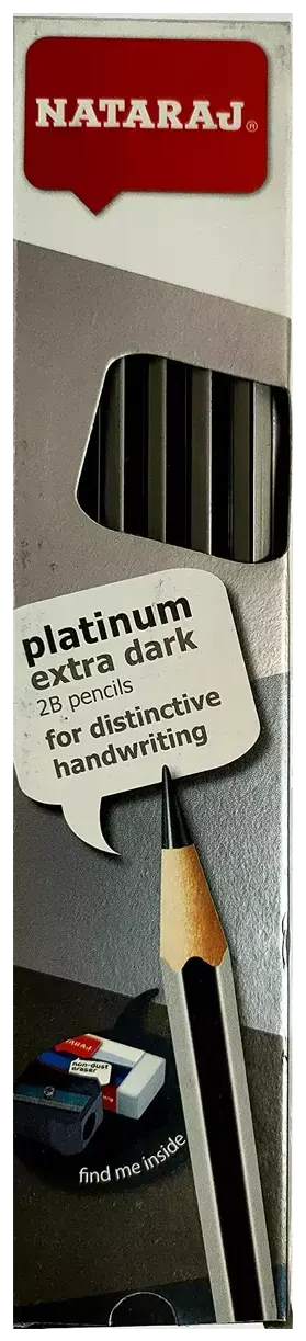 طقم قلم رصاص ناتاراج 12 قطعة جرافيتي 2B، اسود