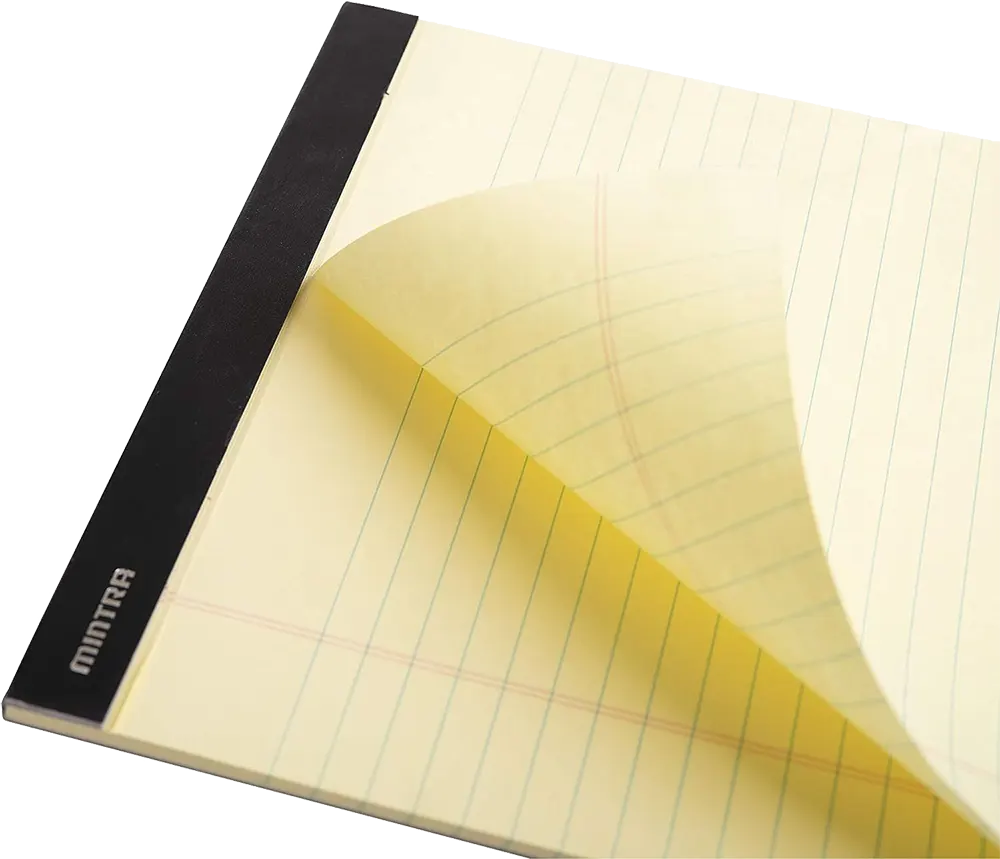 Mintra Stapler Notepad 50 Sheets, 70 gm, Yellow Paper