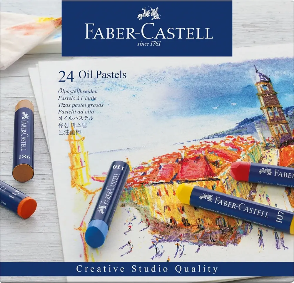 Faber-Castell Oil Pastels Short Set, 24 Colors, Assorted Colors, 127024