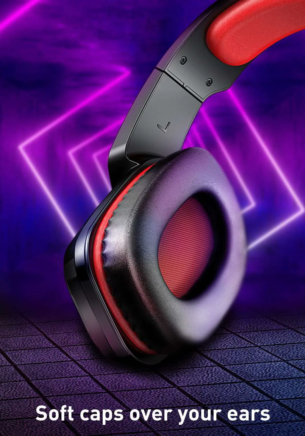 RECCI Gaming Headset REP-L23  , Stereo Sound, RGB Lighting, Black x Red