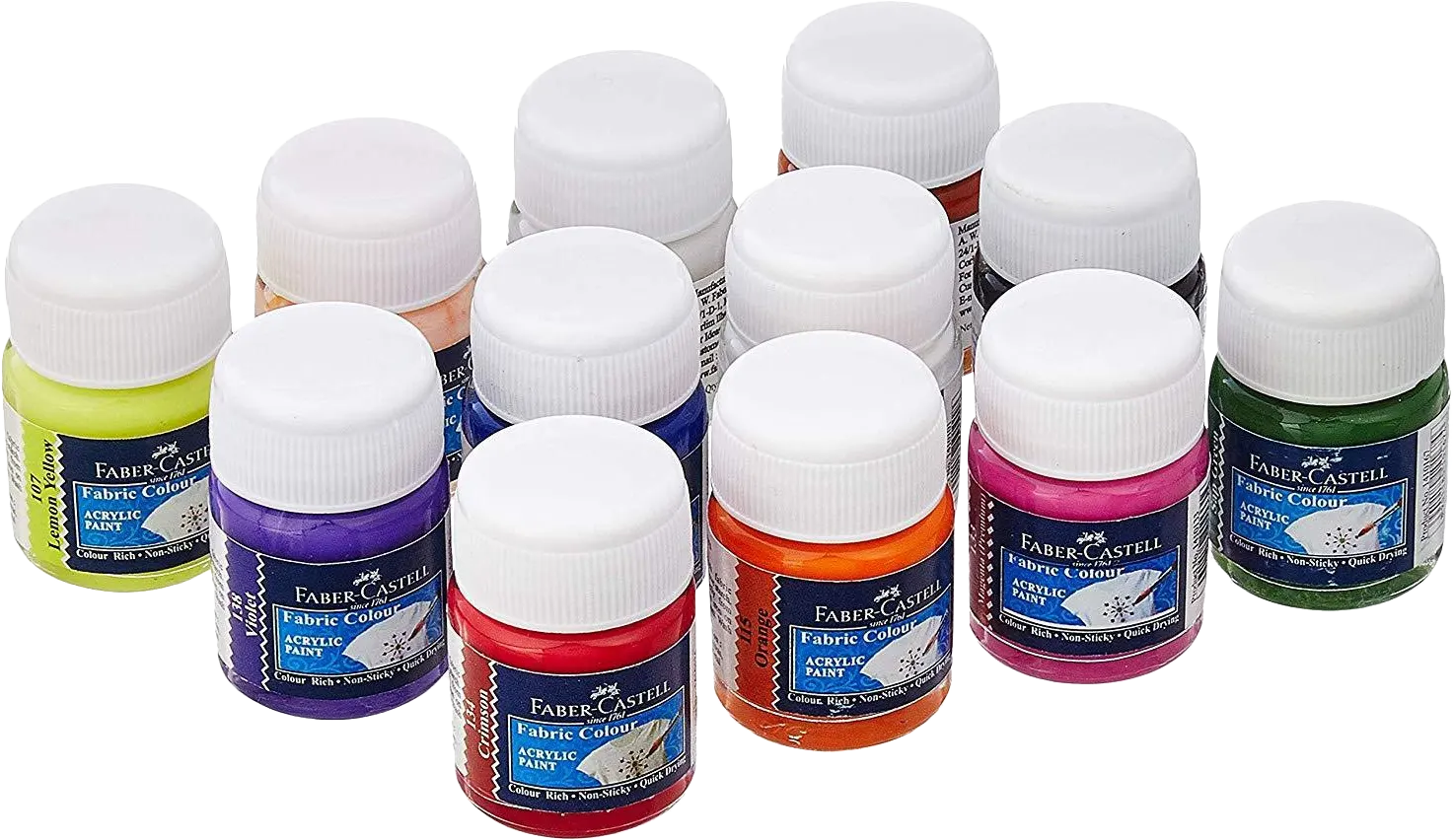 مجموعة ألوان قماش فابر كاسيل، 12 لون ،10 مللي، ألوان متعددة، 1410507
