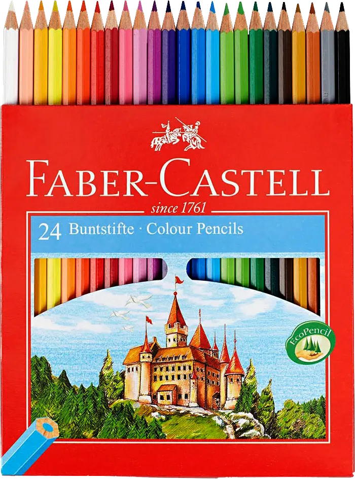 Faber Colored Pencils Set, 24 Colors, Long, Assorted Colors