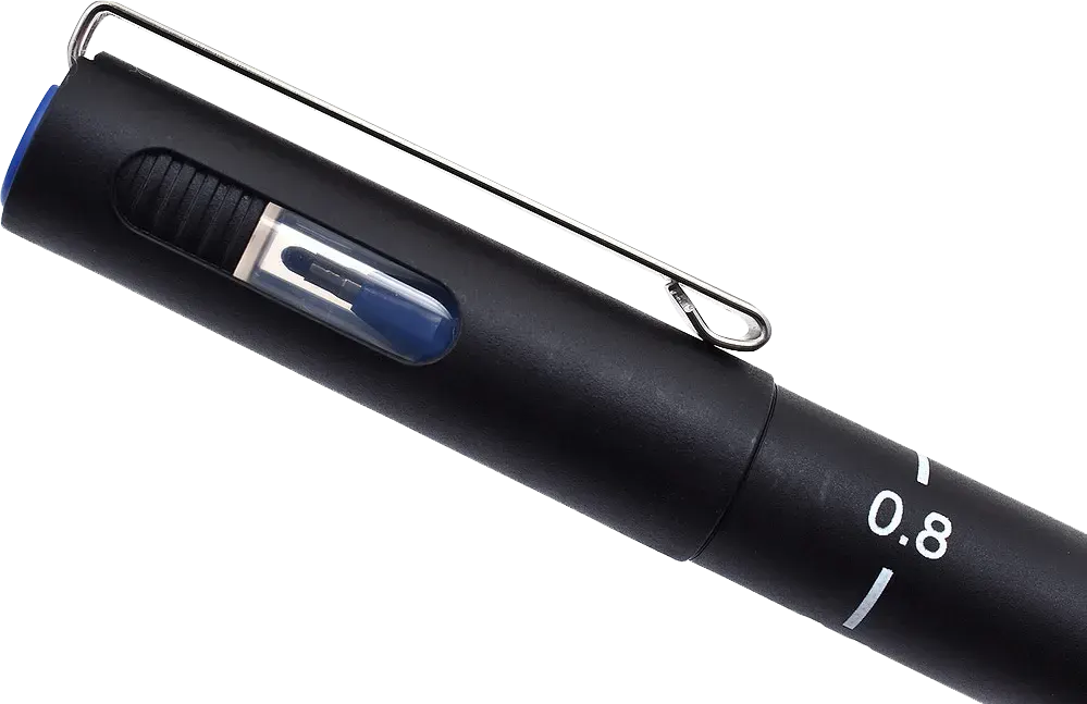 قلم حبر سايل يوني بول، 0.8 ملم، سن ريشة، أزرق، PIN200