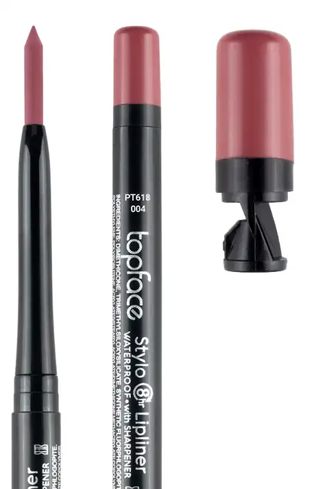 TOPFACE STYLO Waterproof LIPLINER With Sharpner 004