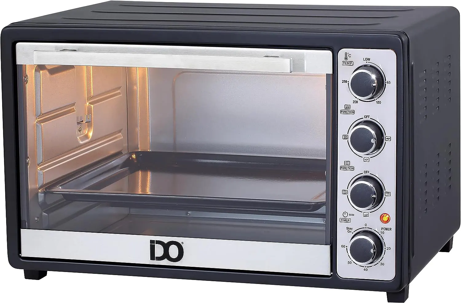IDo Electric Oven 50 Liters with Grill and Fan, 2000 Watt, Black TO50SG-BK