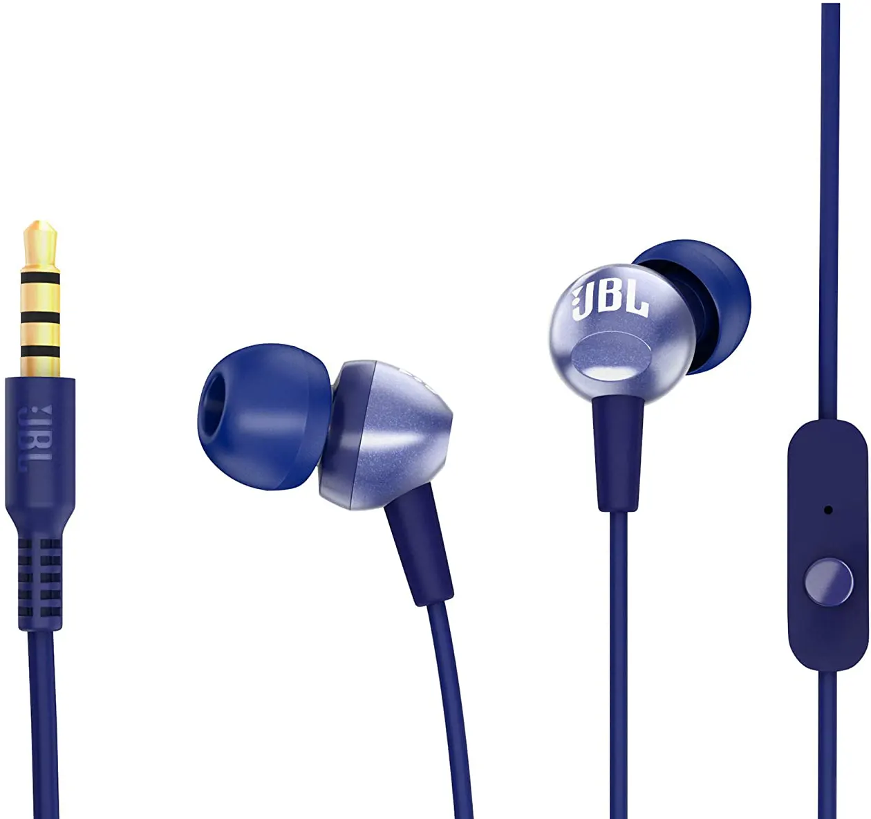 سماعة أذن سلكية JBL C200SI،  صوت واضح + أزرار تحكم ظاهرة، أزرق