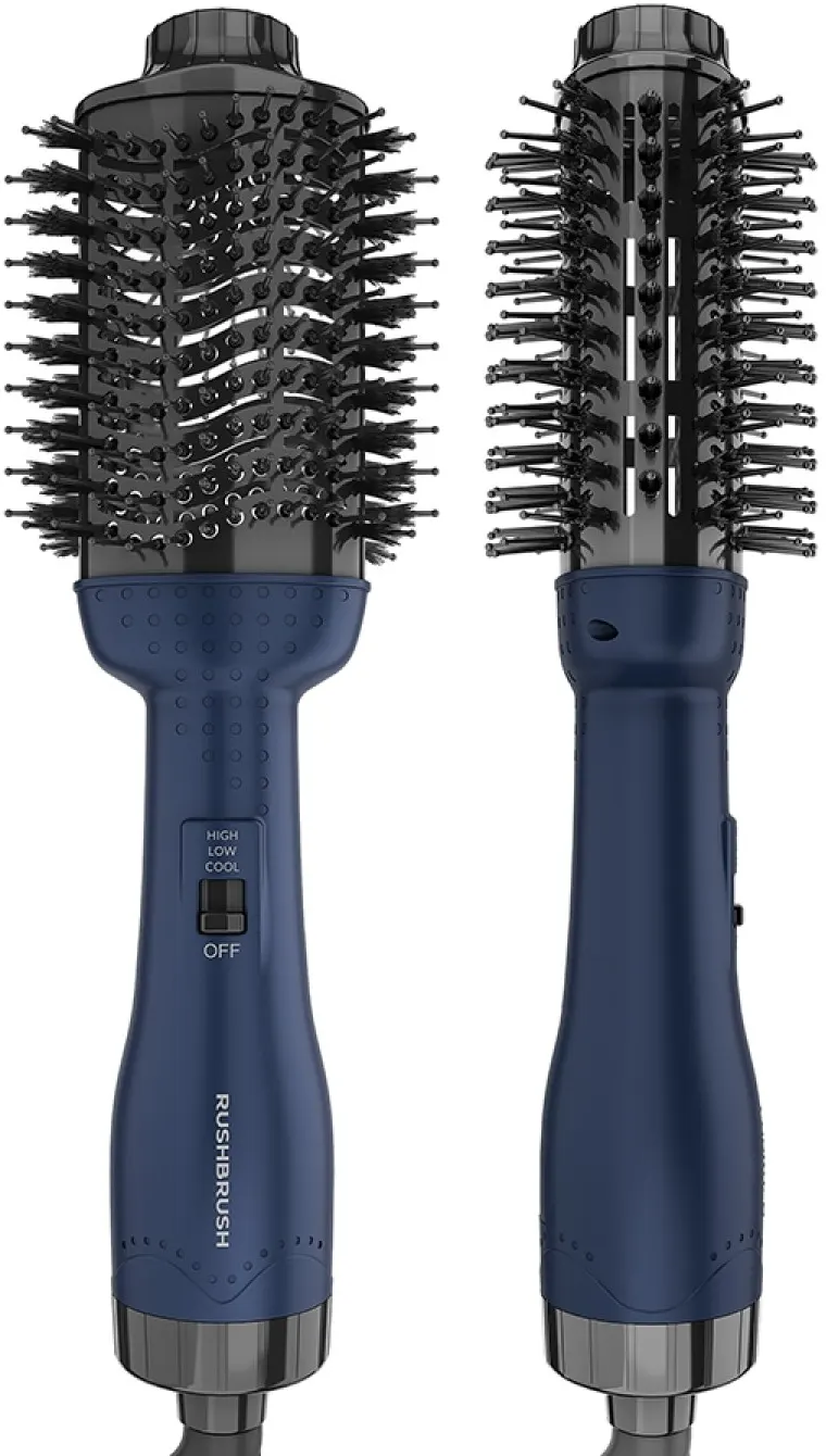 Rush Brush Hair Straightener Brush, Ceramic Coating, 1300 Watt, NAVY BLUE , V2 PRO