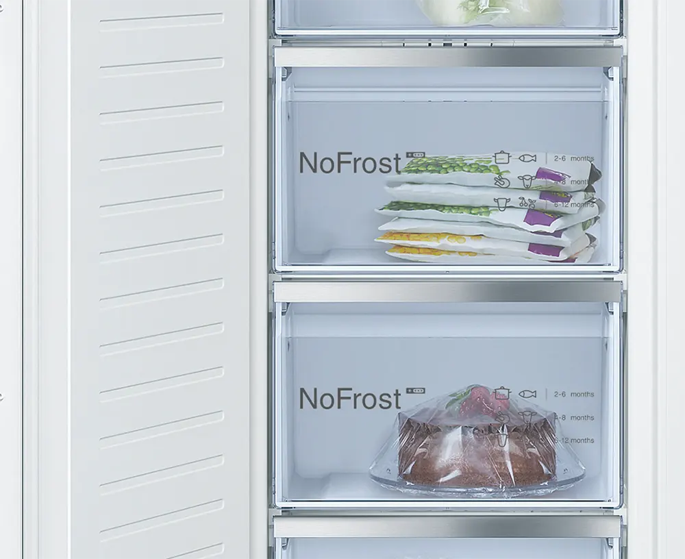 Bosch upright deep freezer, no frost, inverter, built-in, 7 drawers, white, GIN81AEF0U