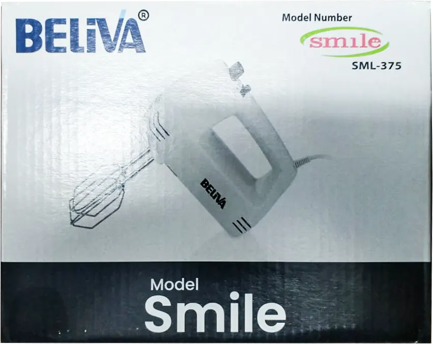 Beliva Smile Egg Beater, 250 Watt, 5 Speeds, White, SML-375
