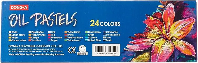 Dong-A Short Oil Pastel Set, 24 Colors, Assorted Colors