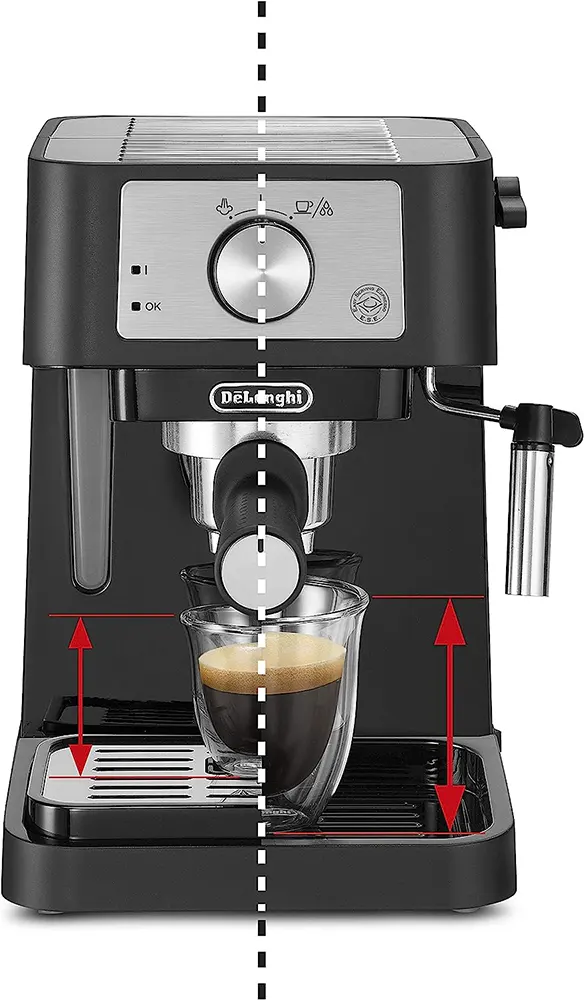 ماكينة تحضير قهوة الإسبريسو ديلونجي، 1100 وات، أسود، EC260BK