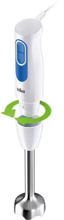 Braun Multiquick 2 Hand Blender, 600 Watt, 600 ml, with egg beater and chopper, white, MQ20236MWH