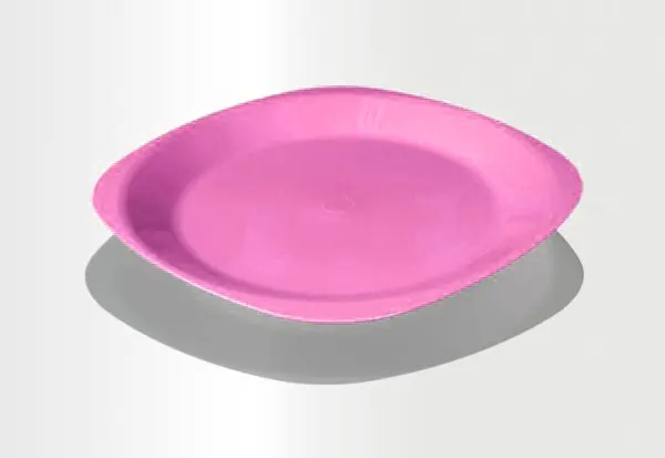 طبق مسطح وسط من ايكو مقاس 2  - بينك