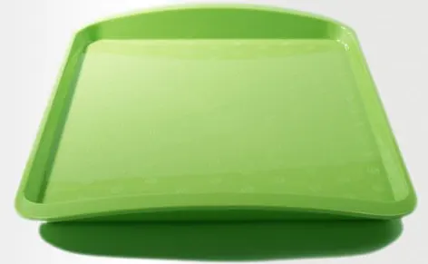 Eco large rectangular serving tray - green