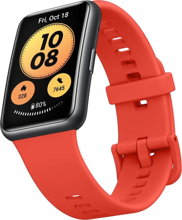 ساعة يد هواوي باند فيت نيو، بلوتوث 5.0، شاشة تعمل باللمس 1.64 انش، مقاومة للماء، بطارية تدوم حتى 10 أيام، أحمر